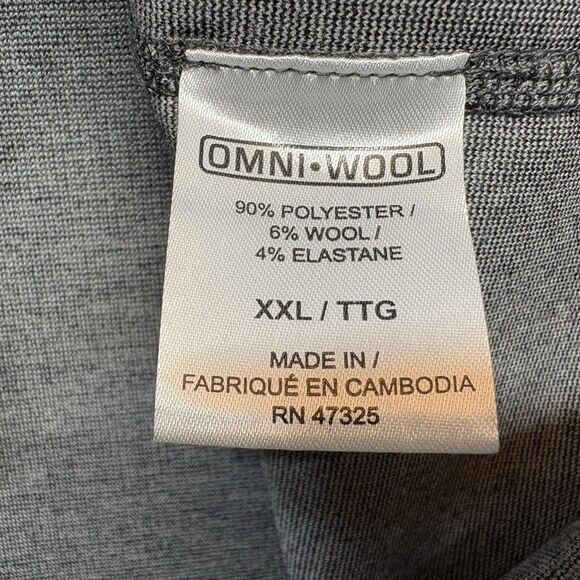 Omni Wool Shirt Mens Size XXL Gray Wool Blend Baselayer Performance Lightweight - Picture 7 of 7